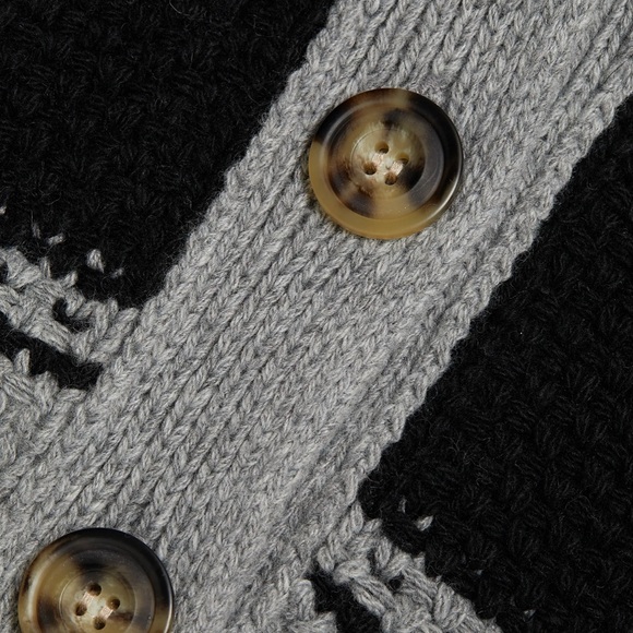 ATM Anthony Thomas Melillo Wool Blend Oversized Cardigan - Cloud Grey/Black